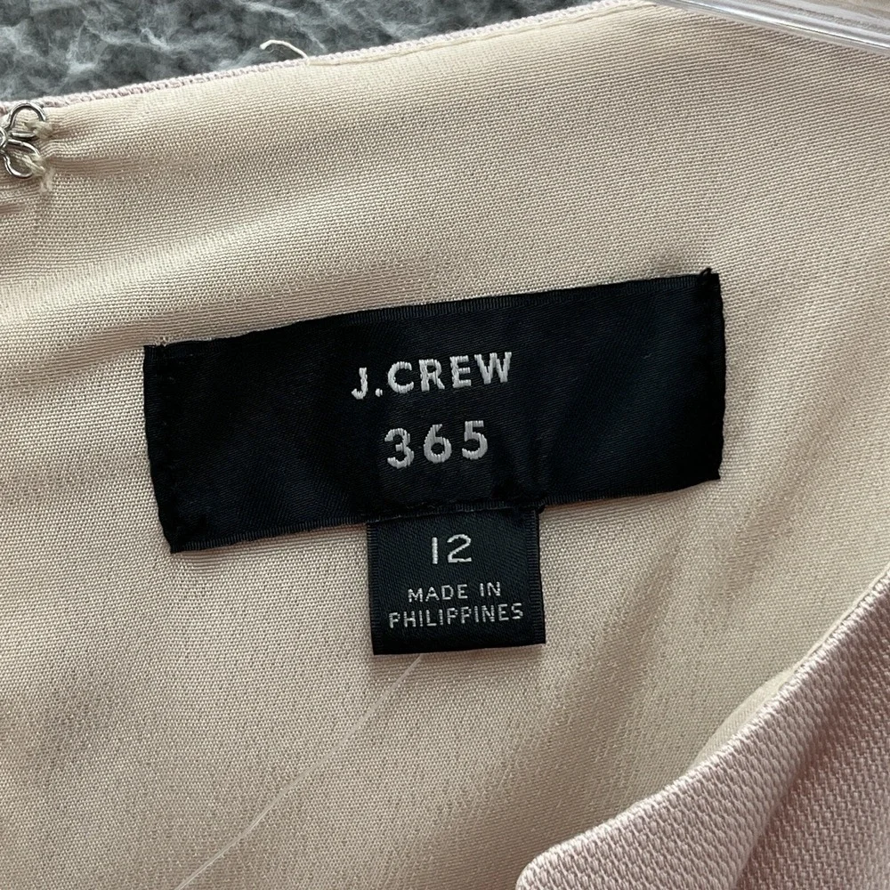 J Crew 365 Dress Women 12 Pink Sleeveless Asymmetrical Classic Career Sheath